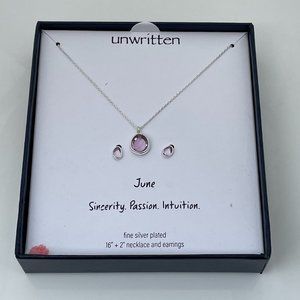 Unwritten Necklaces sterling silver .925 June SET